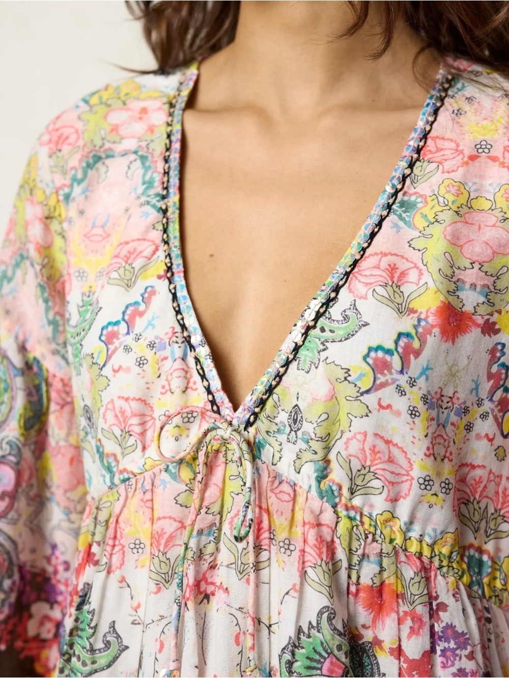 NATURAL LIFE Isabella Pink Floral Paisley Mini Dress Medium NWT - Picture 3 of 12